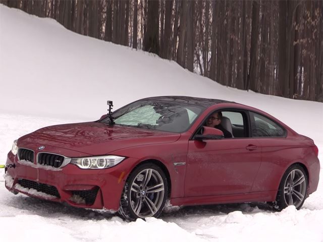 Сумасшедшая снежная езда на BMW М4